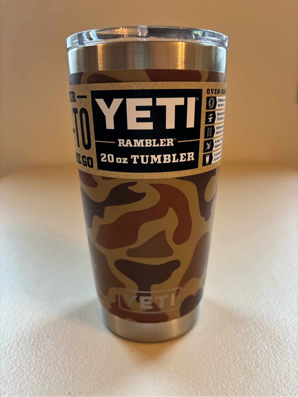 YETI Rambler 20 oz Tumbler - Wetlands Camo Brown and Tan